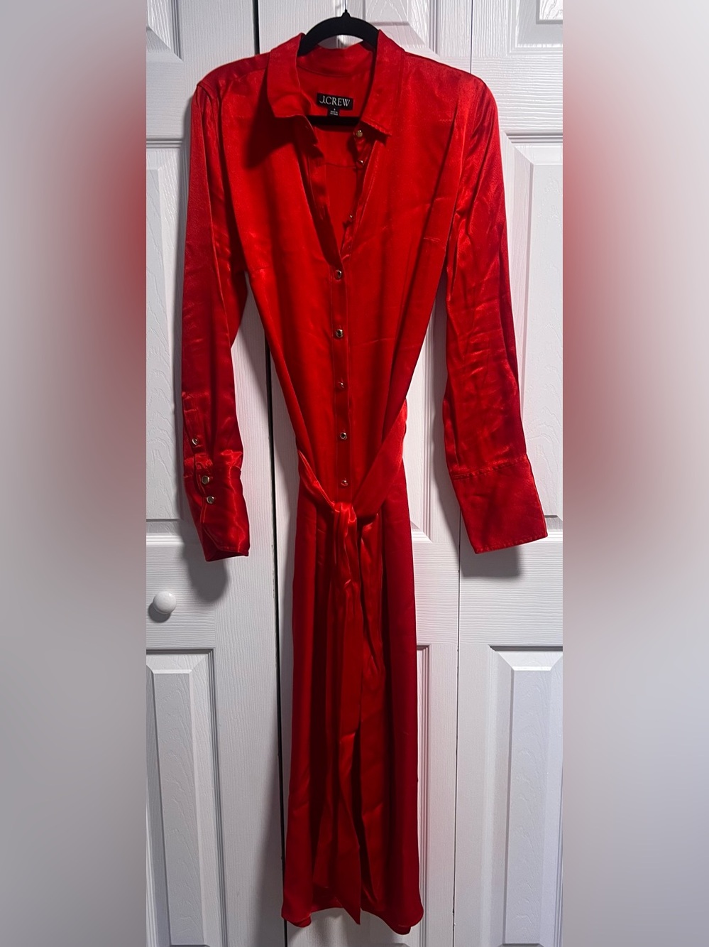 J. Crew Drapey Shirt-Dress in Luster Crepe